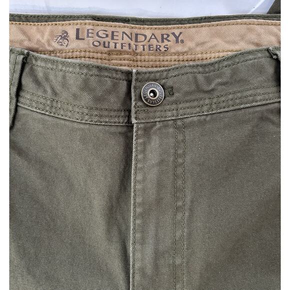 Legendary Outfitters Pants Men' 36X30 Green Canvas Cargo Utility Hiking Work - Picture 2 of 12